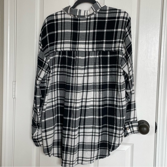 Anthropologie Pilcro Hadley relaxed Plaid Blouse L - Picture 7 of 10